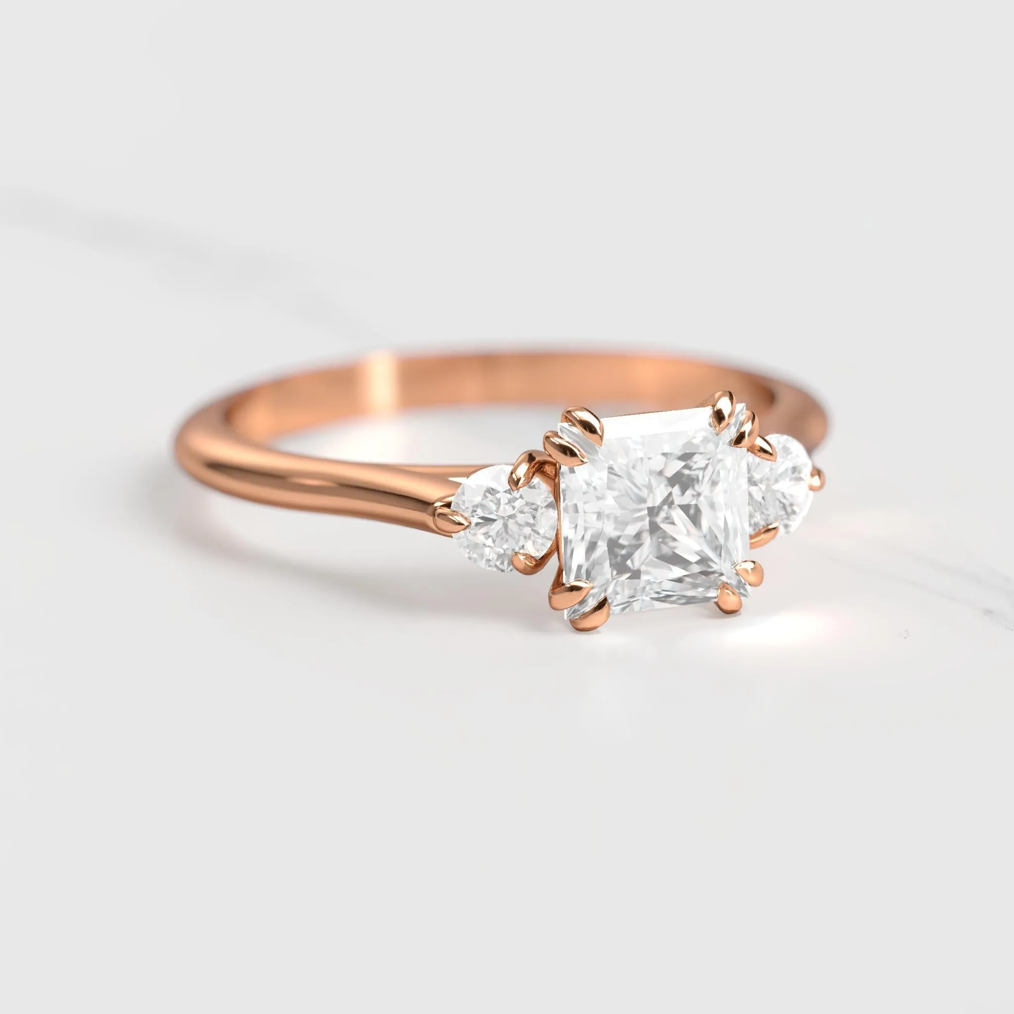 Princess Diamond Ring With Accent Stones