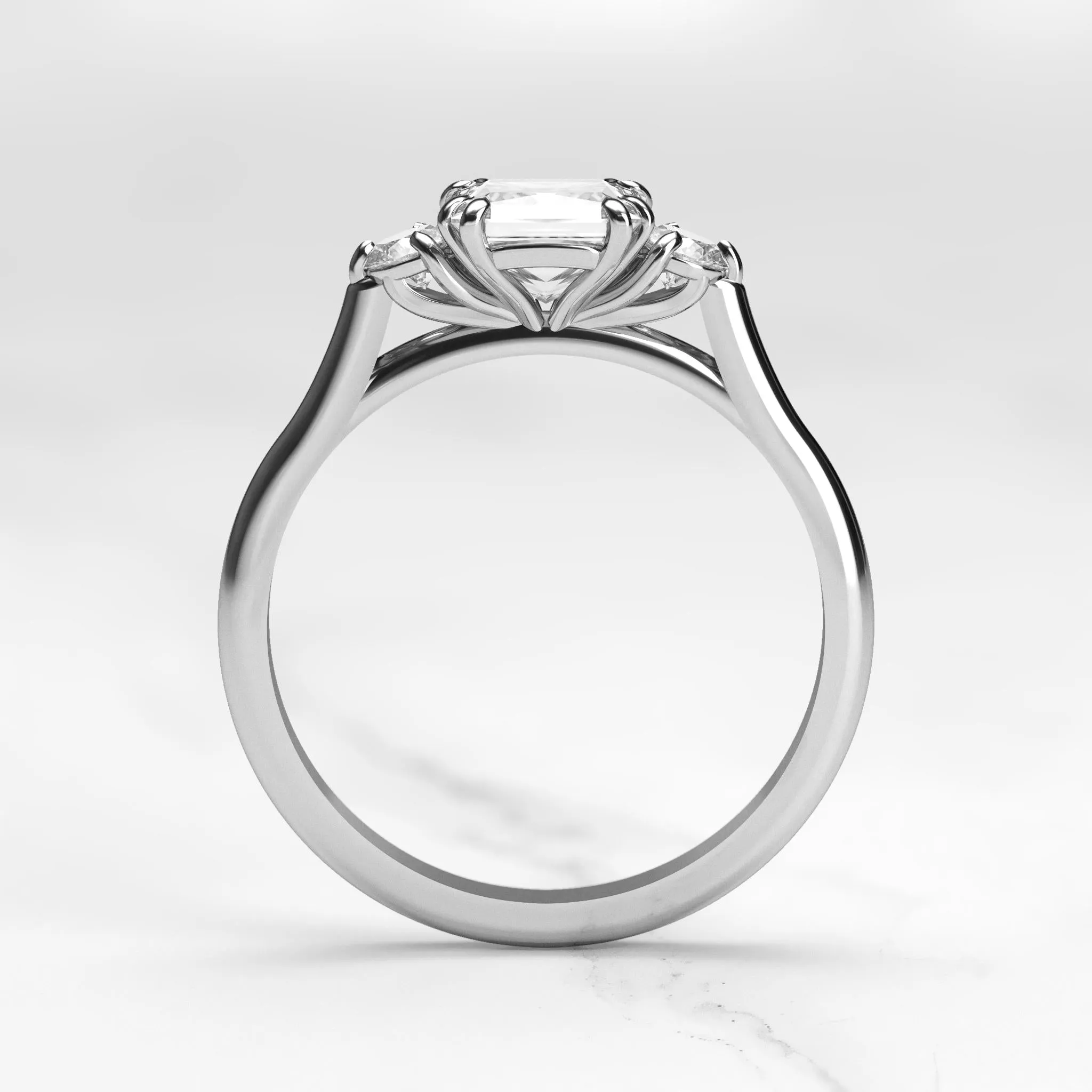 Princess Diamond Ring With Accent Stones