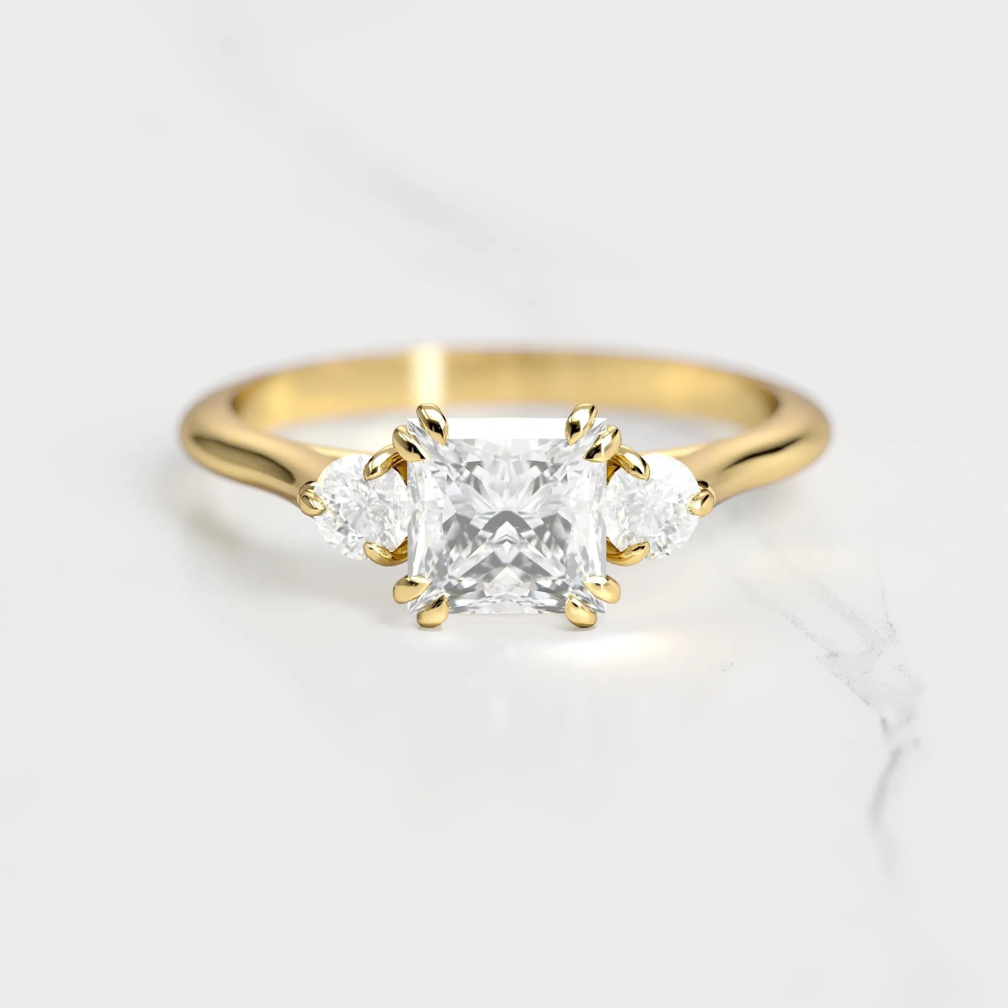 Princess Diamond Ring With Accent Stones