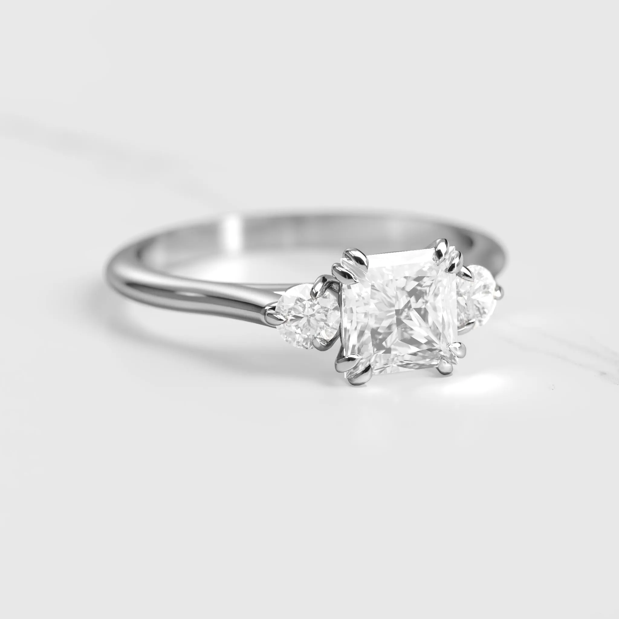 Princess Diamond Ring With Accent Stones