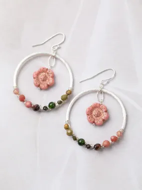 Promise Jasper Flower Statement Earrings by Anne Vaughan