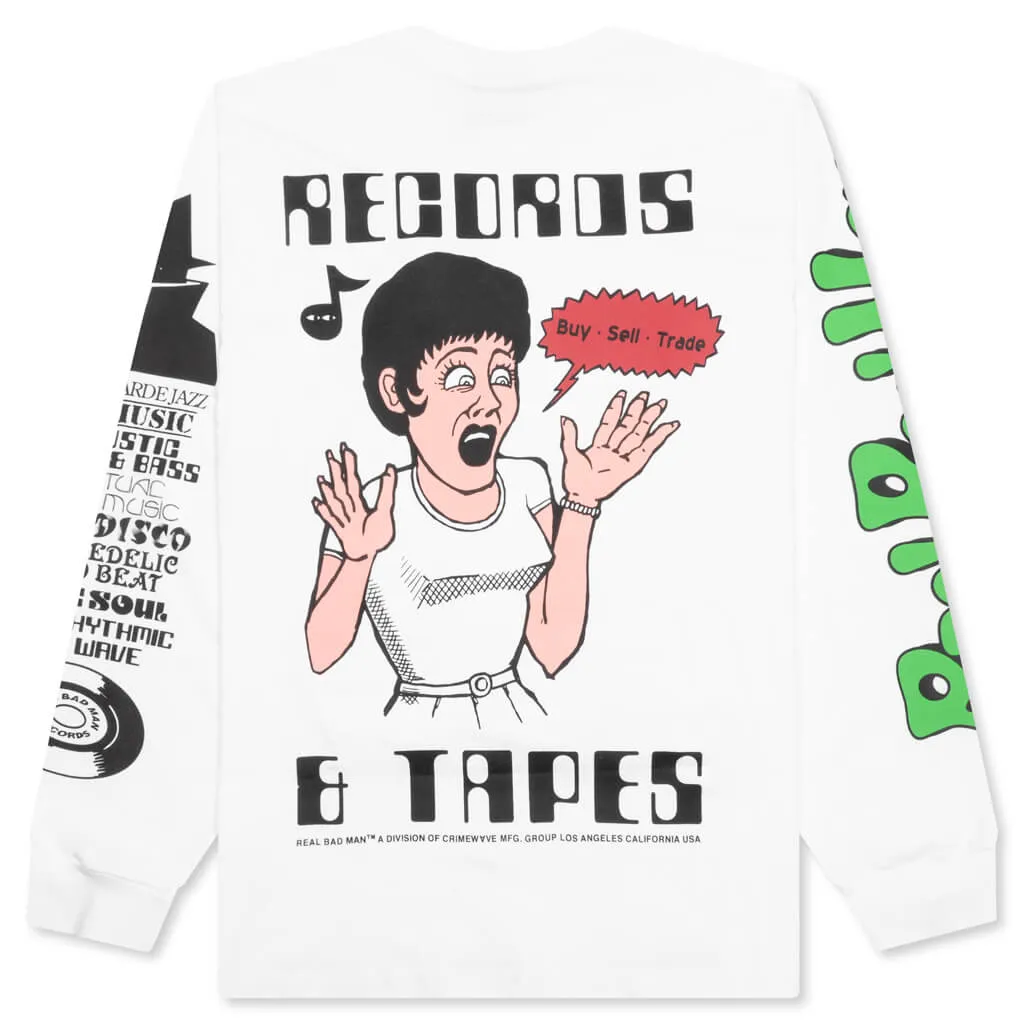 Records And Tapes L/S Tee - White