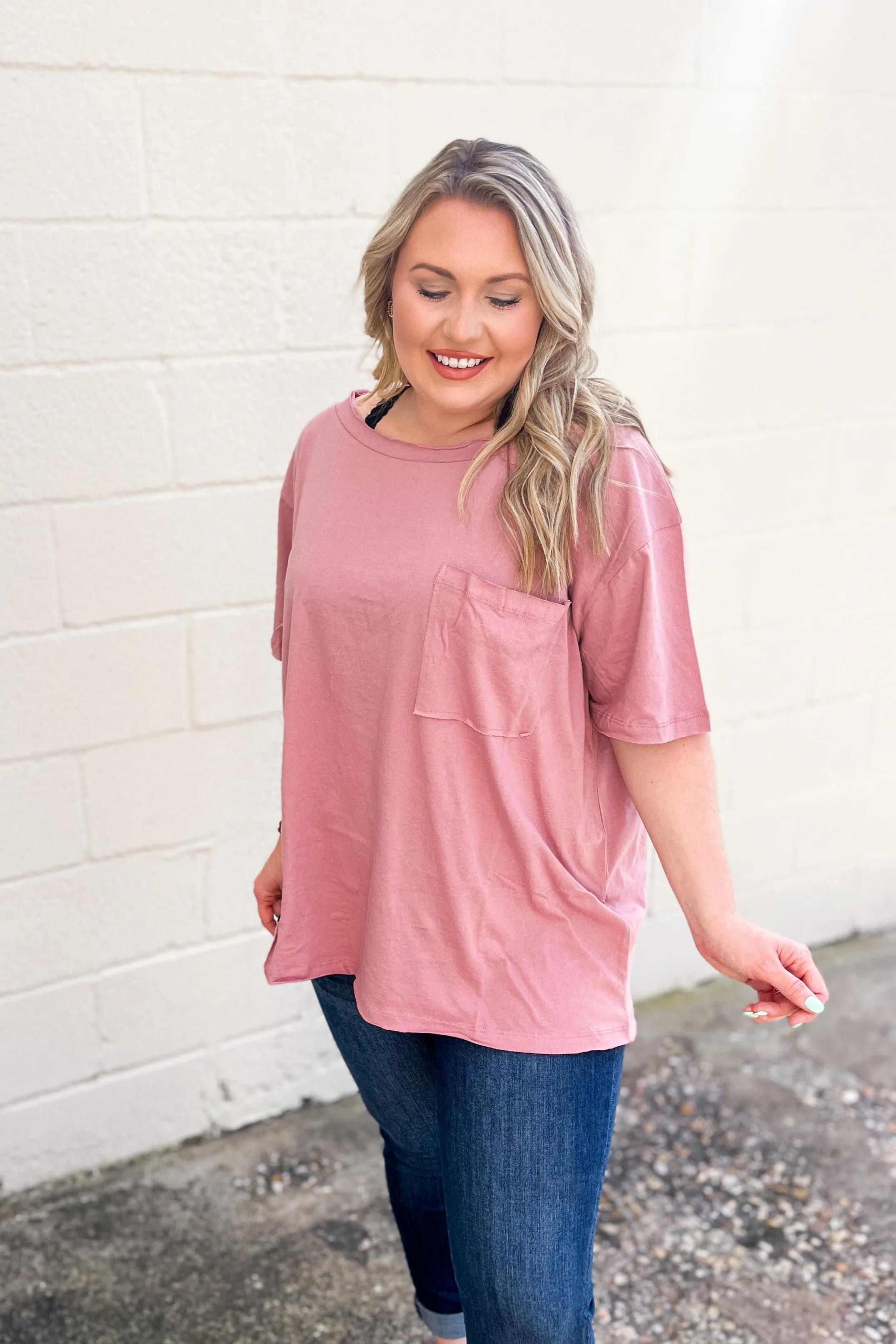 RESTOCK | Emily Oversized Boat Neck Top, Light Rose