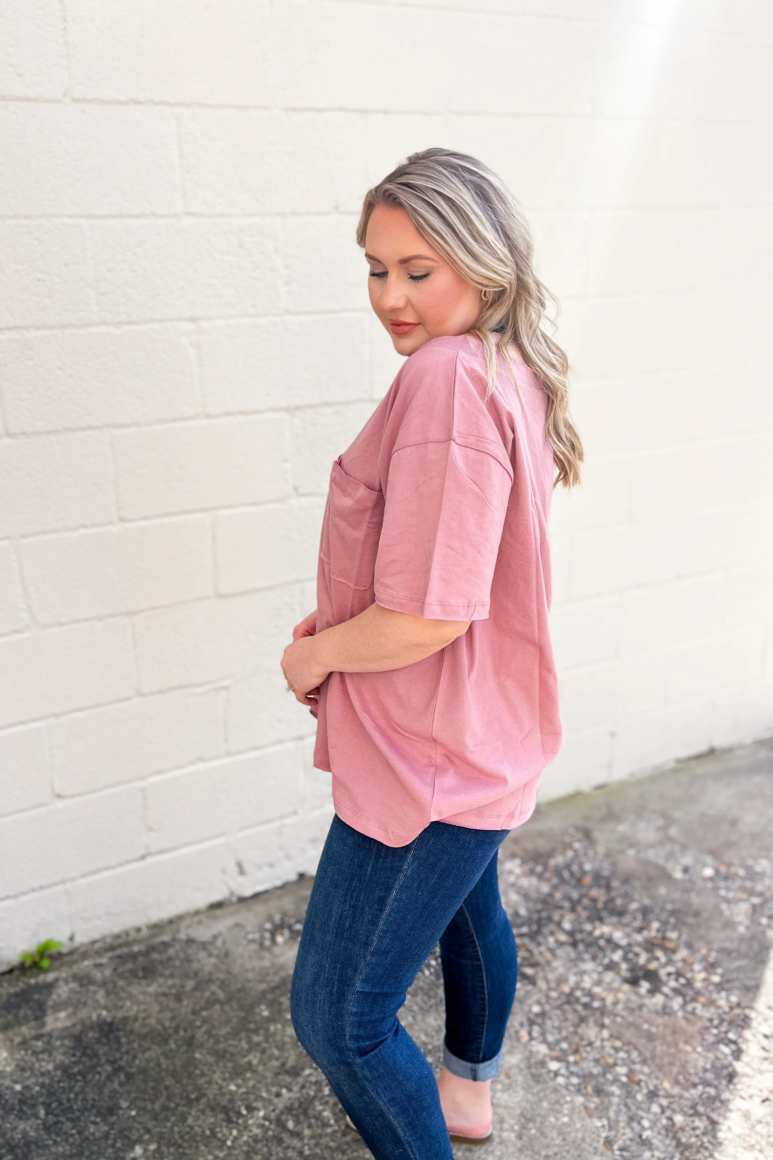 RESTOCK | Emily Oversized Boat Neck Top, Light Rose