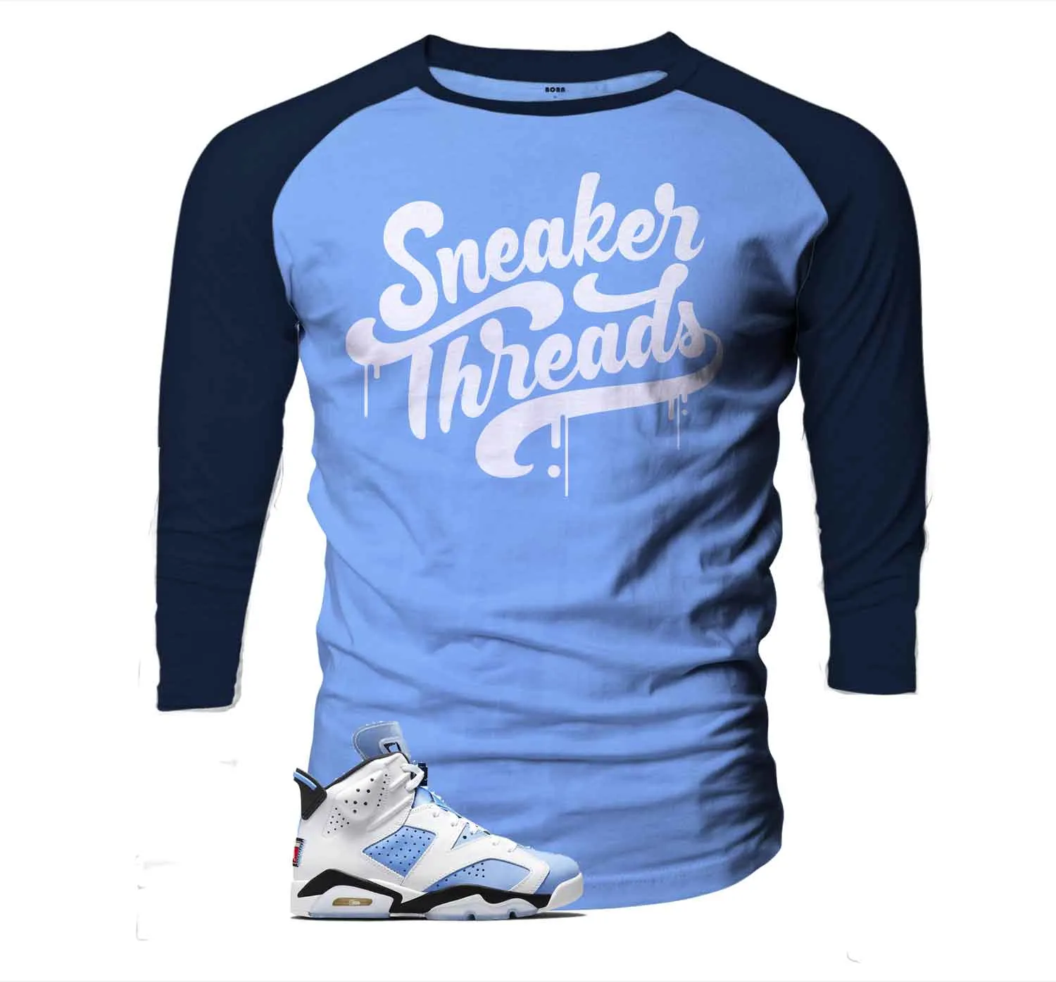 Retro 6 University Blue ST Drip Raglan Shirt