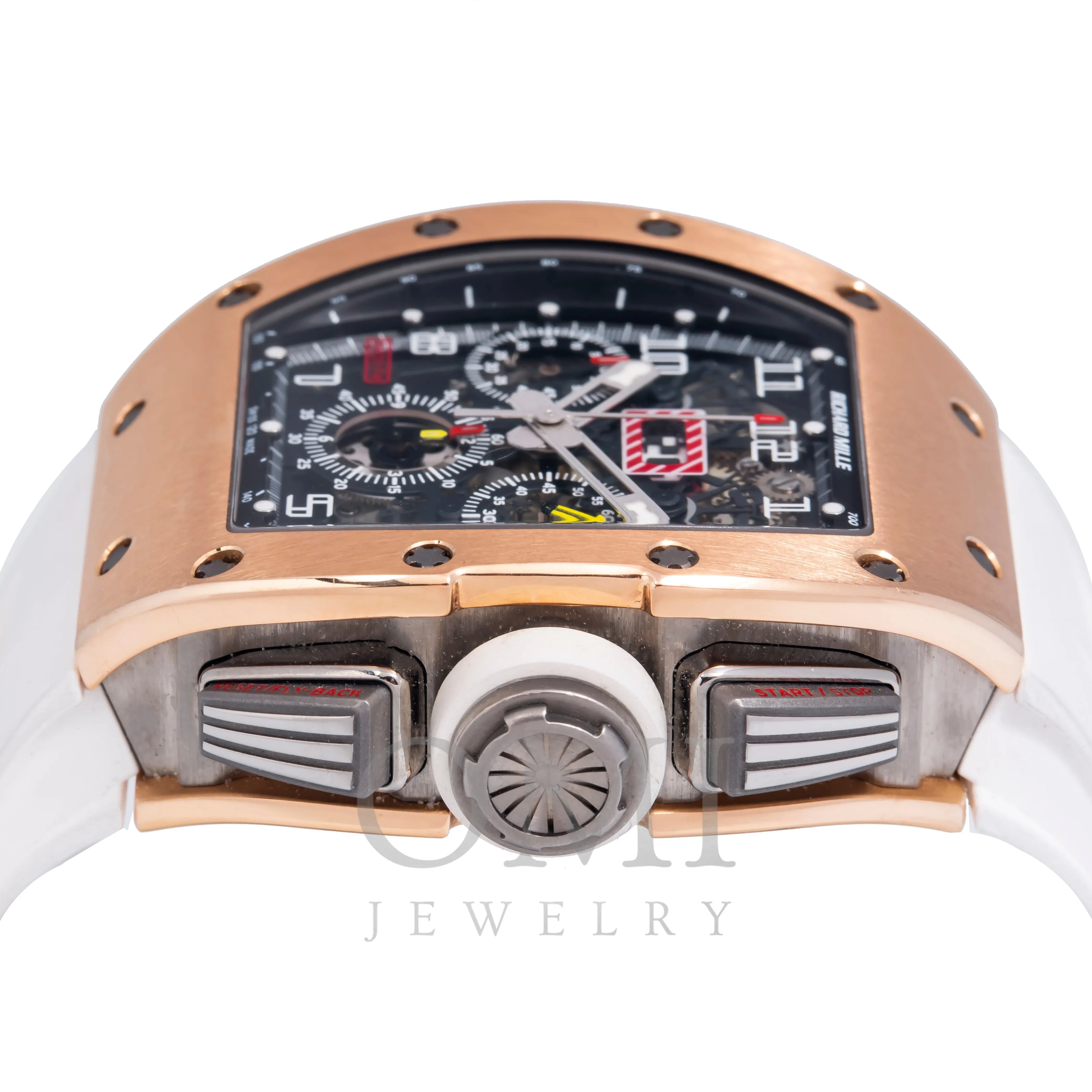 Richard Mille RM 011-FM Felipe Massa Chronograph 50MM Transparent Dial With White Rubber Bracelet