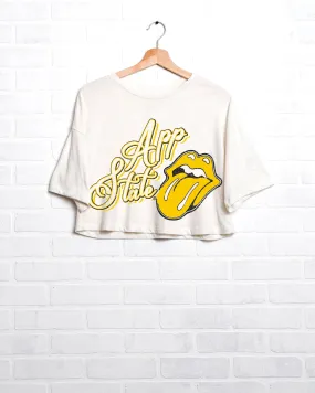 Rolling Stones Appalachian State Malibu Puff Ink Off White Cropped Tee