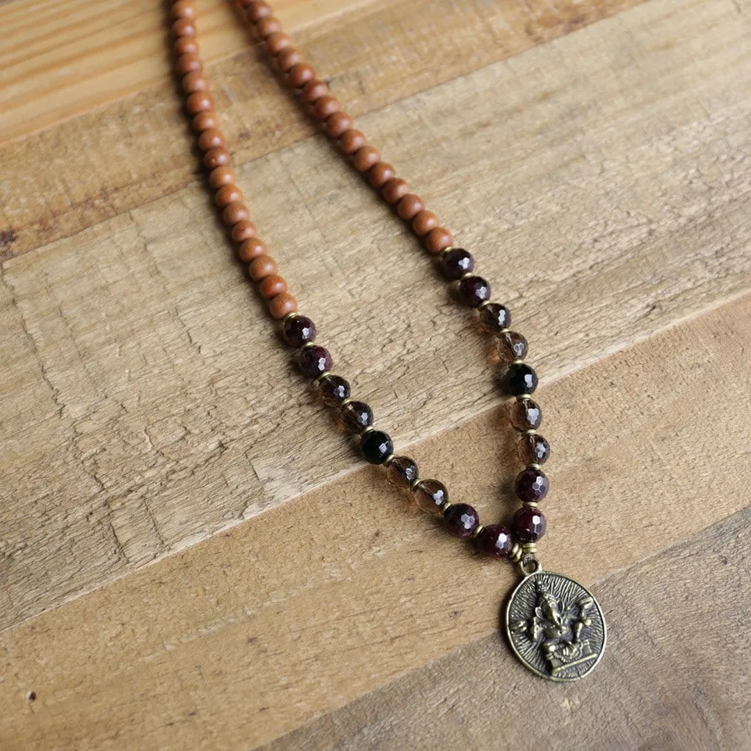 Sandalwood Root Chakra Mala Necklace