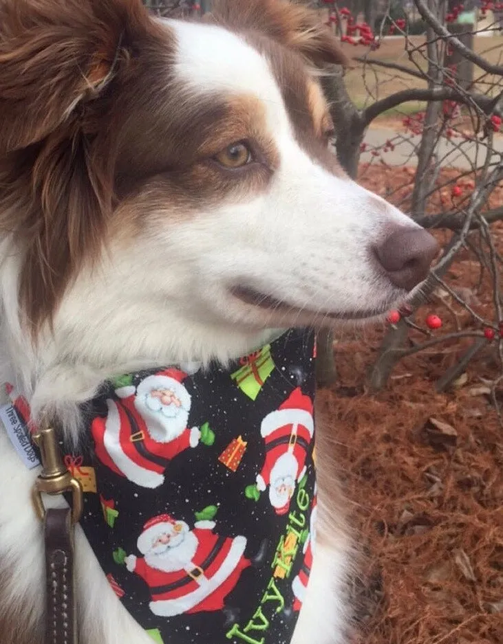 Santa Claus, Reindeer, Christmas Trees & Llama Dog Bandanas