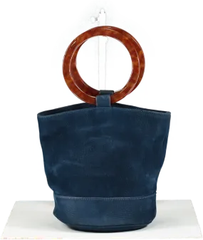 Simon Miller Blue Suede Bucket Bag One Size