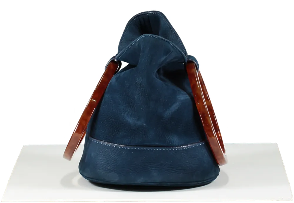 Simon Miller Blue Suede Bucket Bag One Size