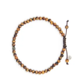 Single Super Skinny Bead with Meteorite Bracelet - Tiger Eye