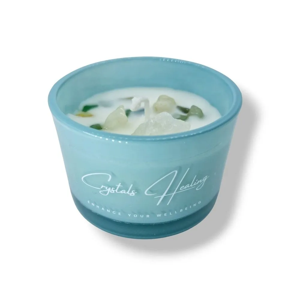 Soy Wax Candle with Crystals - Passion