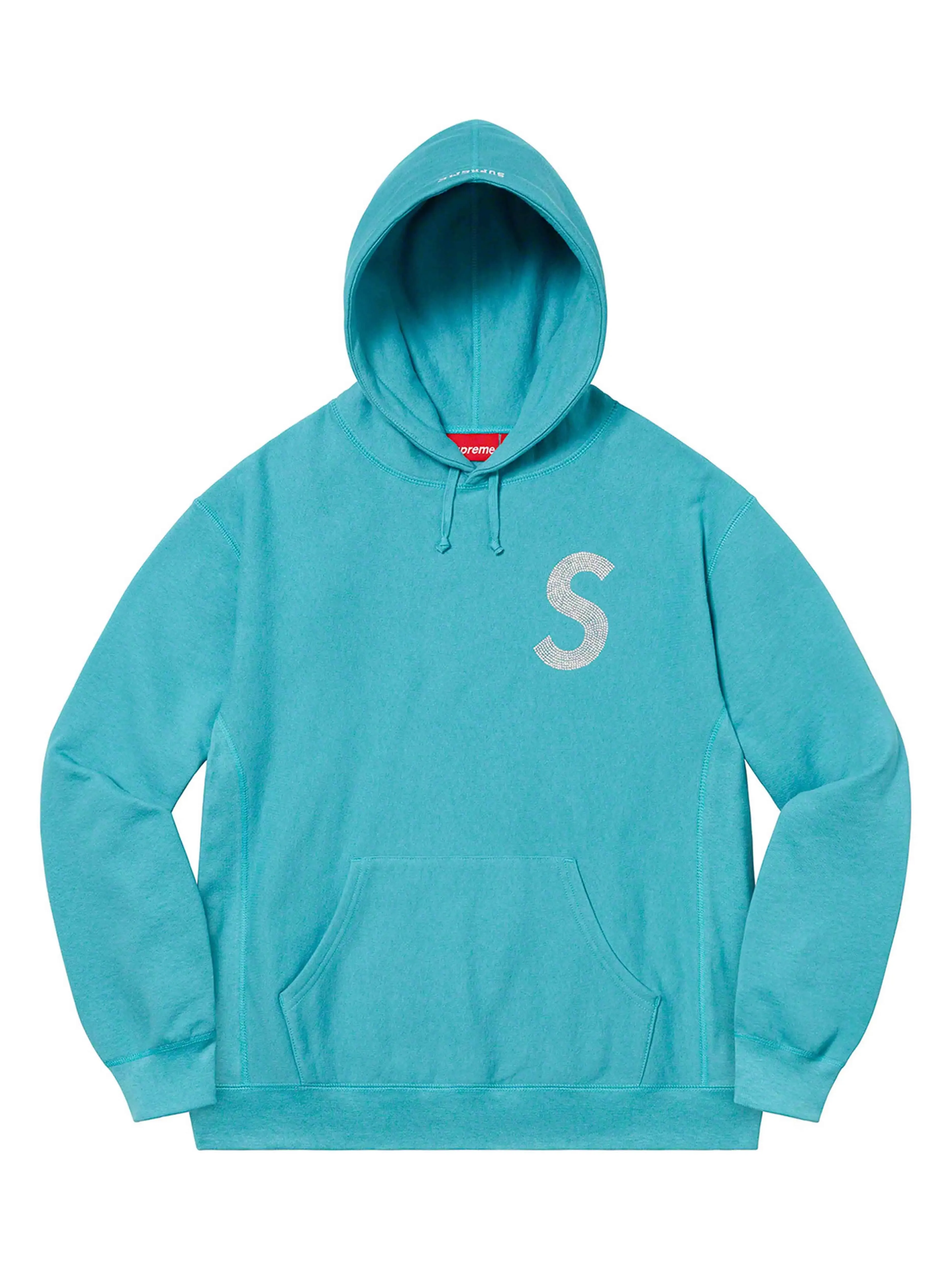 Supreme Swarovski S Logo Hoodie Light Aqua [SS21]