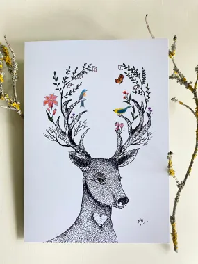 The Marvelous Deer: Greeting Card