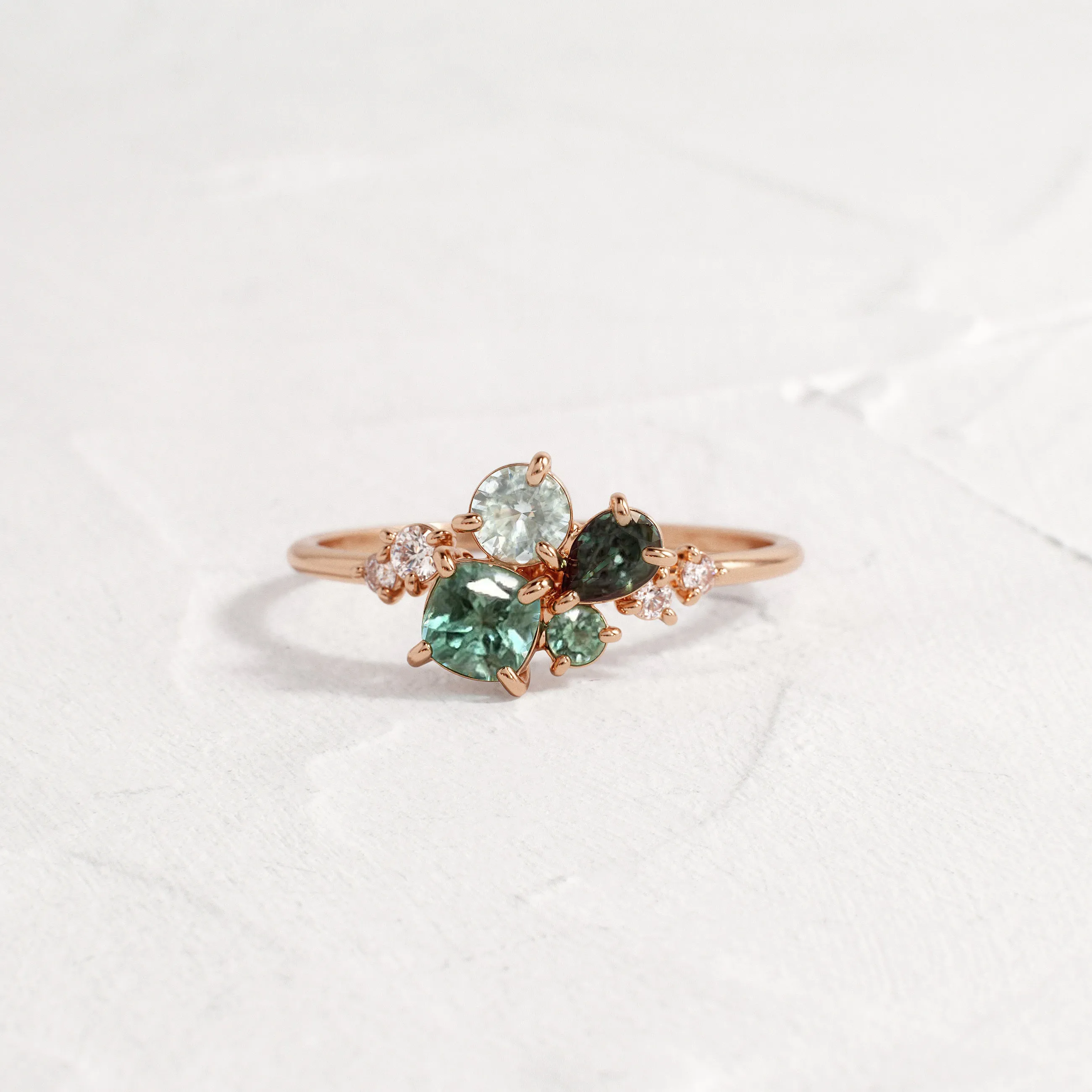 Underwater Garden Ring with Cushion Cut - OOS