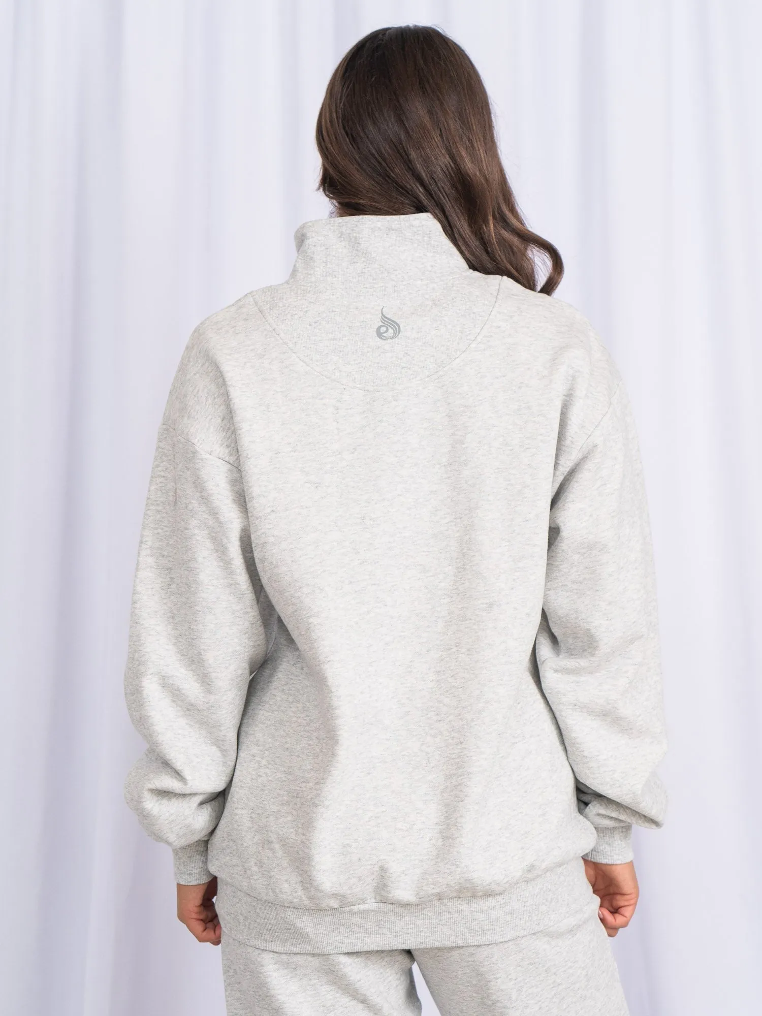 Unisex Half Zip Jumper - Snow Marl