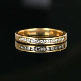 Vintage 14K Gold Half Eternity Diamond Ring Band