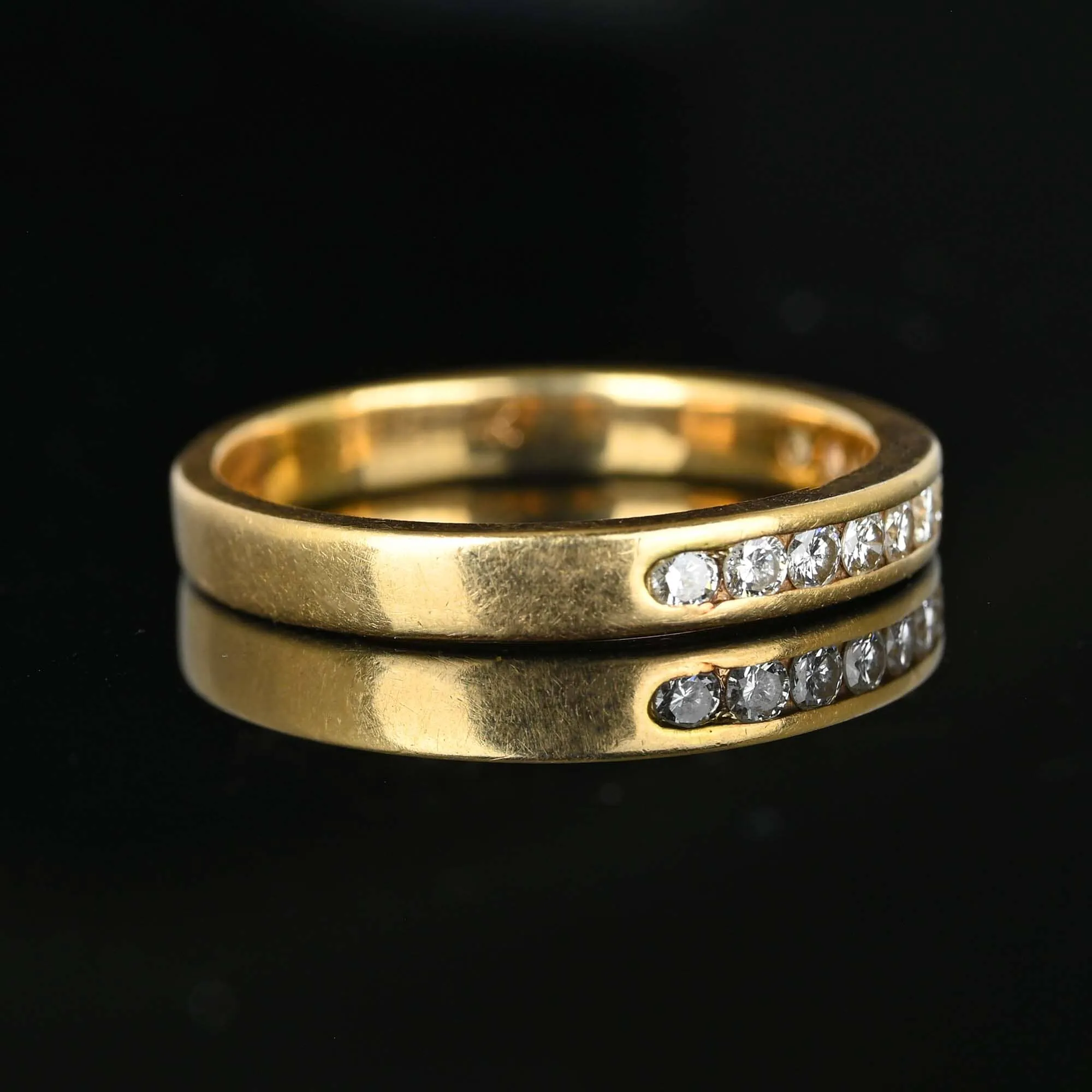 Vintage 14K Gold Half Eternity Diamond Ring Band