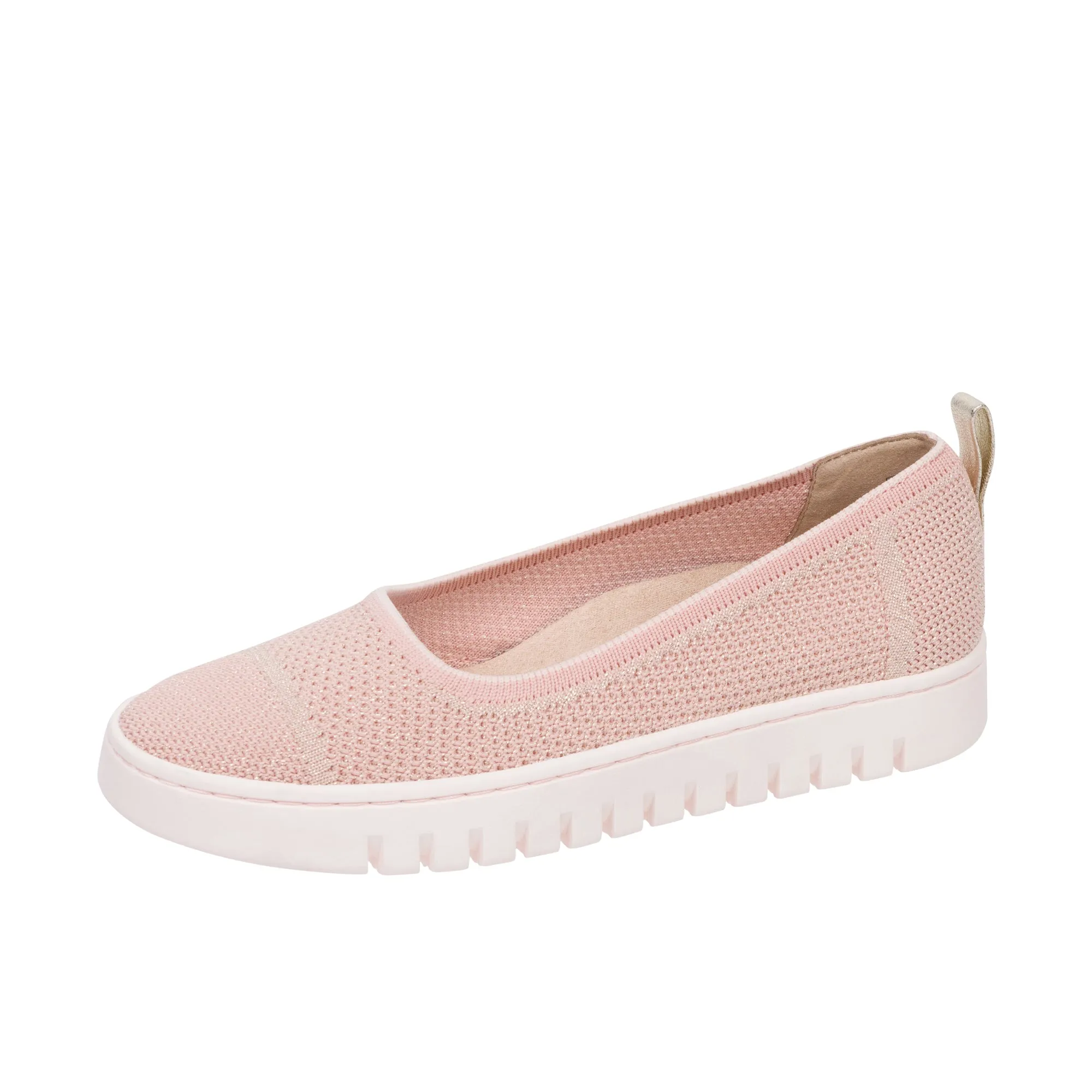 Vionic Womens Uptown Knit Skimmer Flat Light Pink