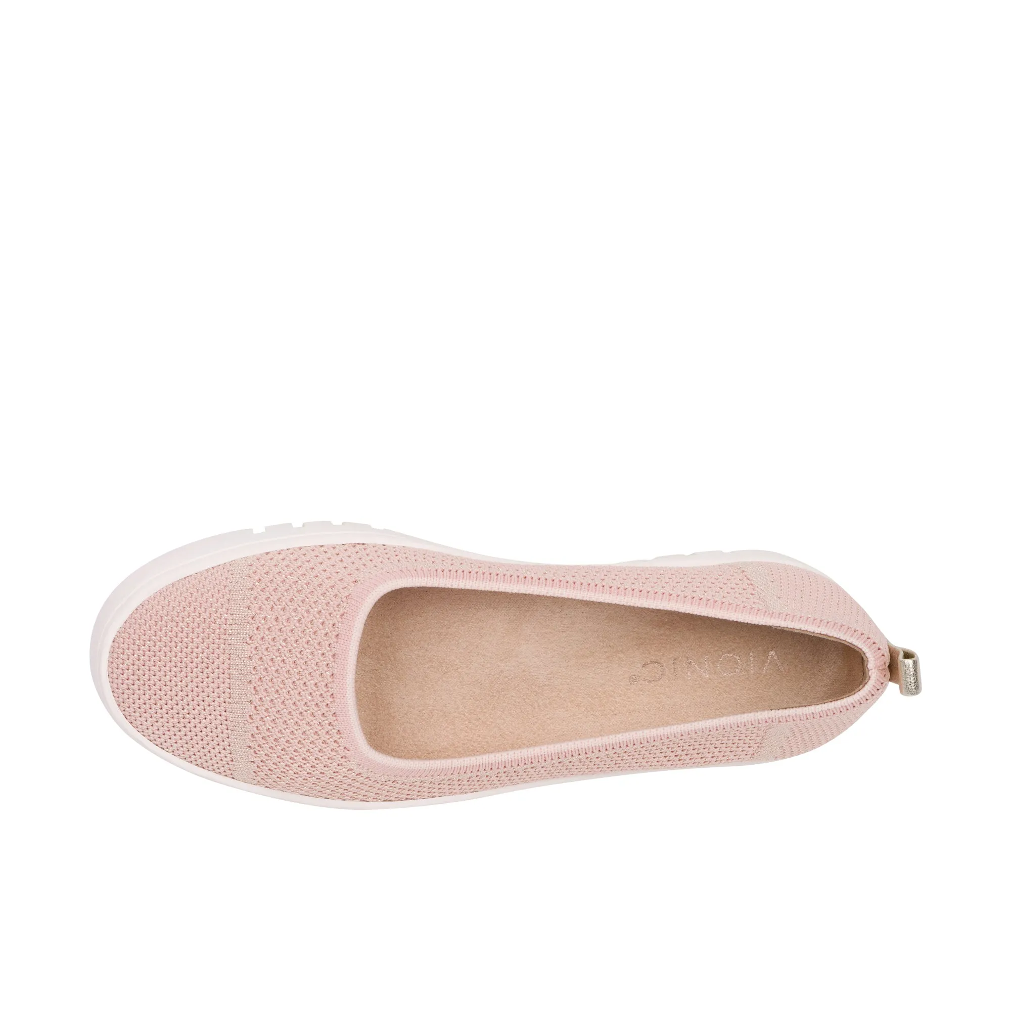 Vionic Womens Uptown Knit Skimmer Flat Light Pink