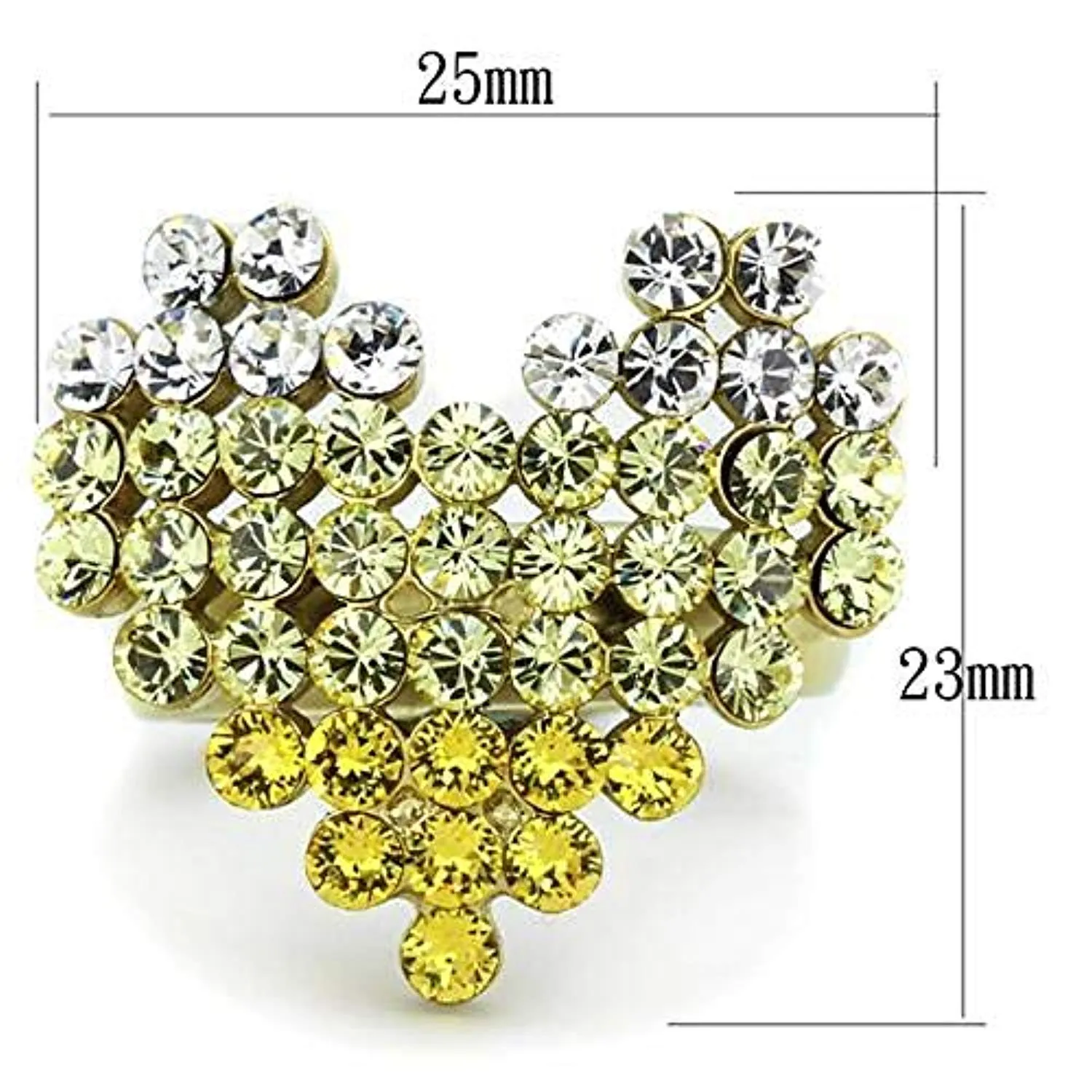 WildKlass Stainless Steel Ring IP Gold Women Top Grade Crystal Multi Color