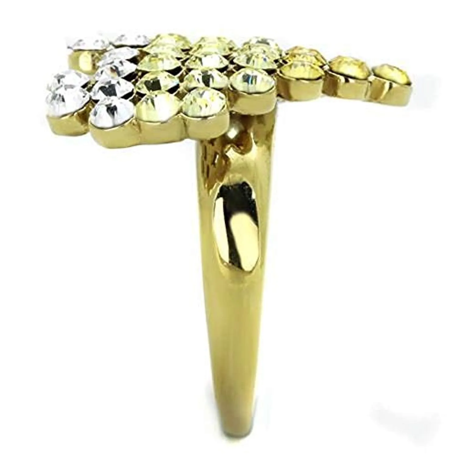 WildKlass Stainless Steel Ring IP Gold Women Top Grade Crystal Multi Color