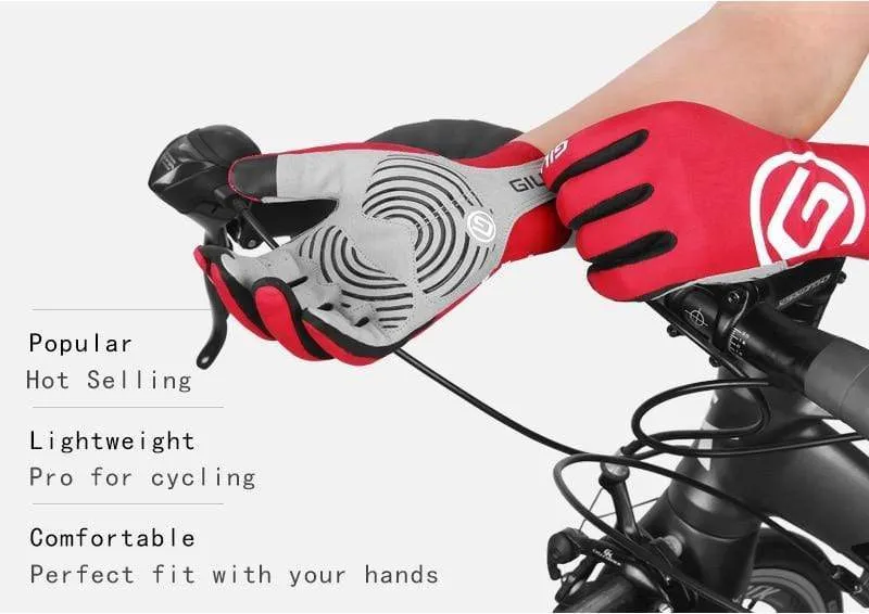 Wind Breaking Cycling Full Finger Gloves Touch Screen Anti-slip Bicycle Lycra Fabric Mittens Bicicleta Road Bike Long Glove