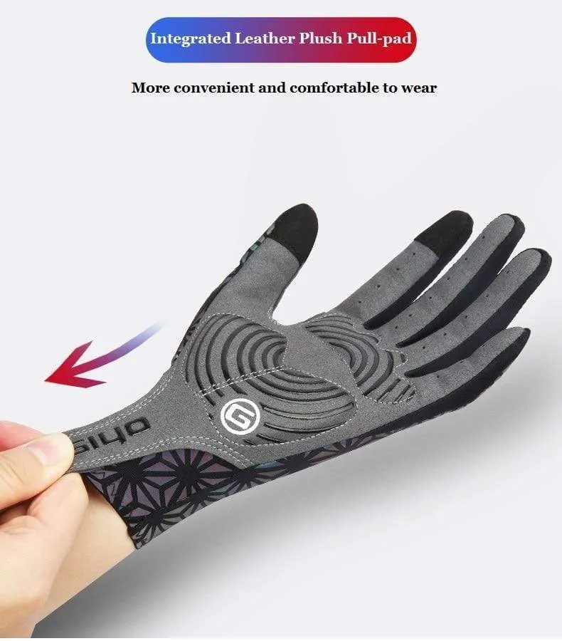 Wind Breaking Cycling Full Finger Gloves Touch Screen Anti-slip Bicycle Lycra Fabric Mittens Bicicleta Road Bike Long Glove