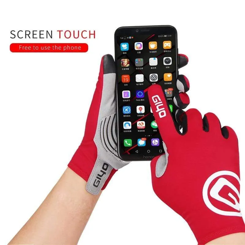 Wind Breaking Cycling Full Finger Gloves Touch Screen Anti-slip Bicycle Lycra Fabric Mittens Bicicleta Road Bike Long Glove