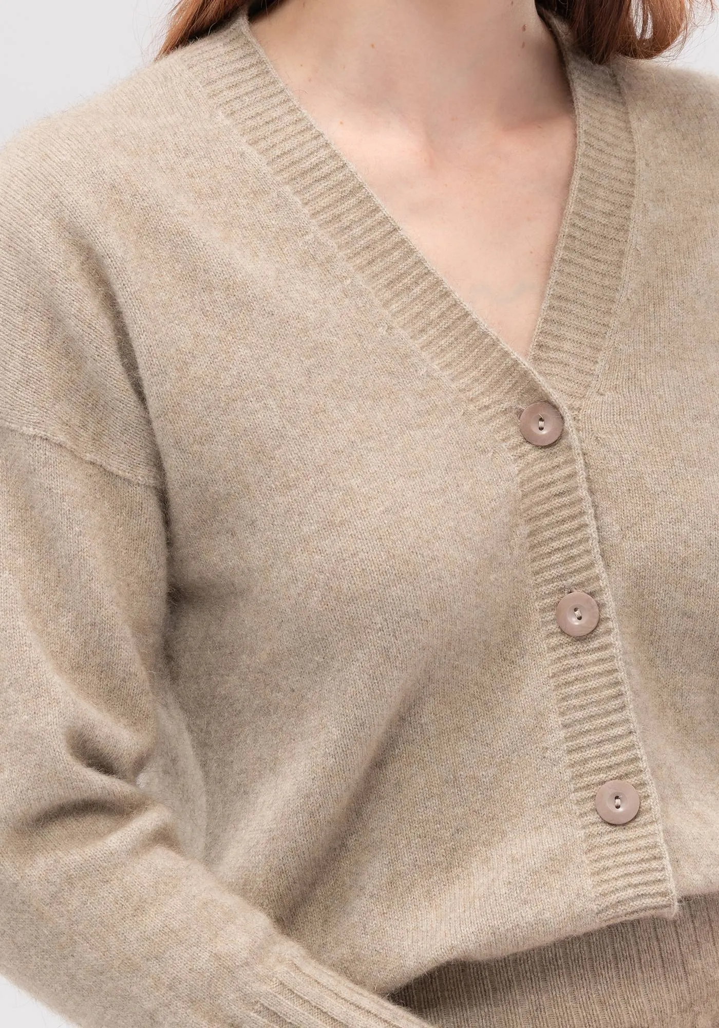 Womens Karo Cardi - Latte