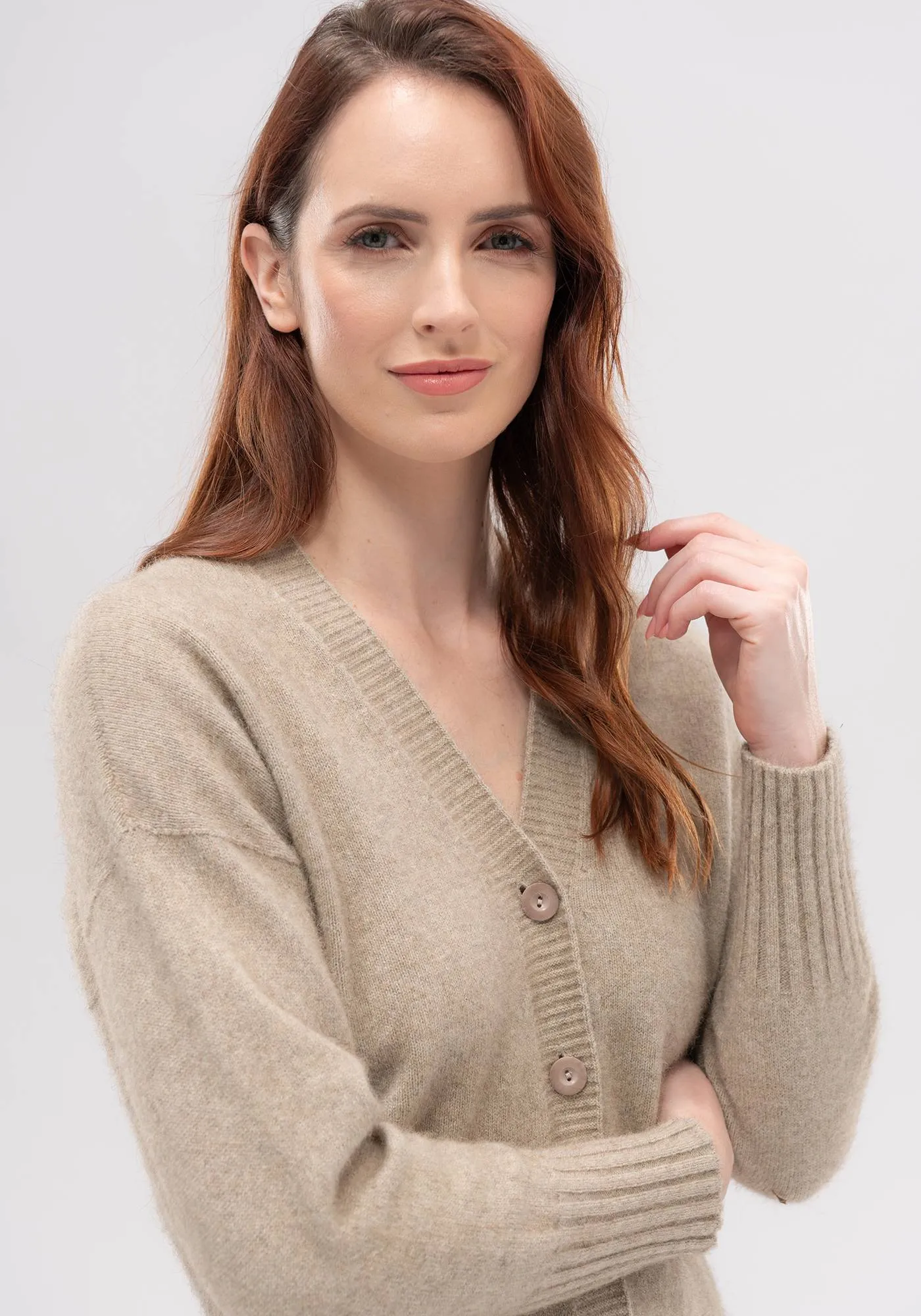 Womens Karo Cardi - Latte