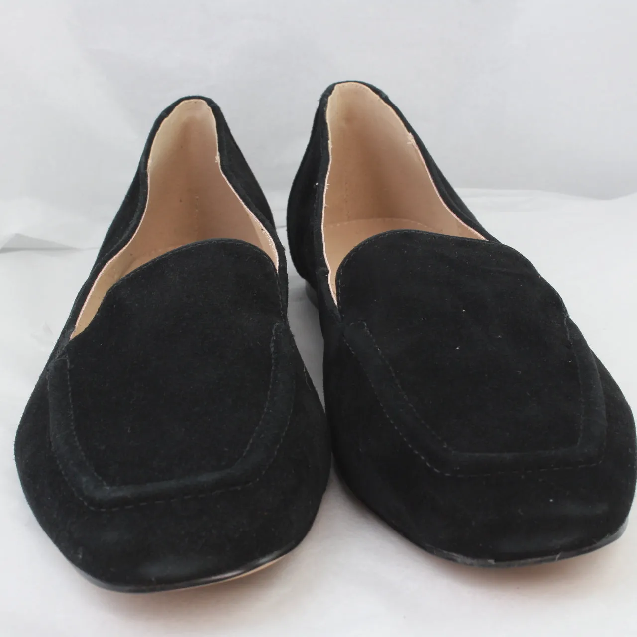 Womens Office Flying Plain Soft Loafers Black Suede