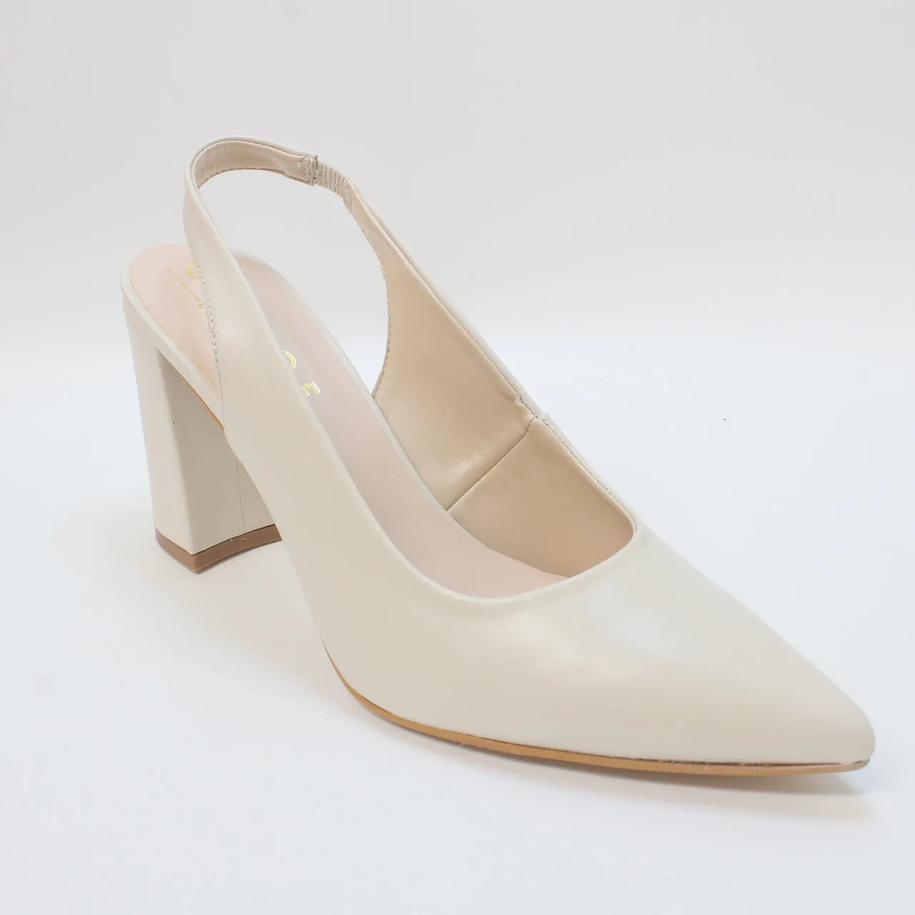 Womens Office Manhattan Slingback Point Courts Off White Leather