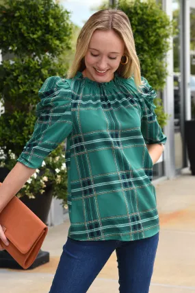 WOODLAND PLAID TOP