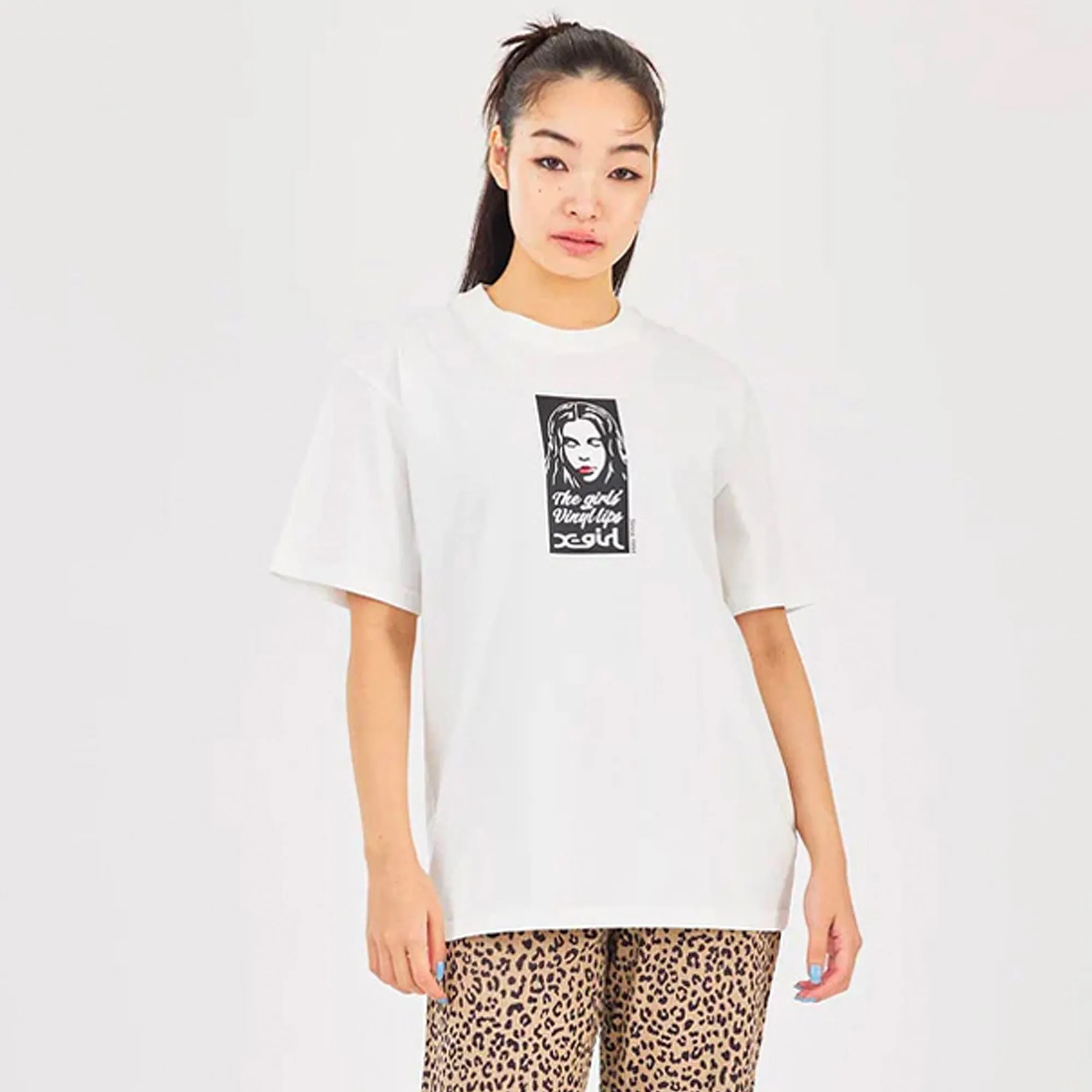 X-Girl Womens Vinyl Lip Face SS Tee