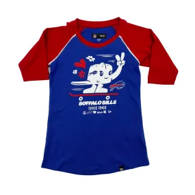 Youth Girls New Era Bills Smiling Cap on a Skateboard Short Sleeve Shirt